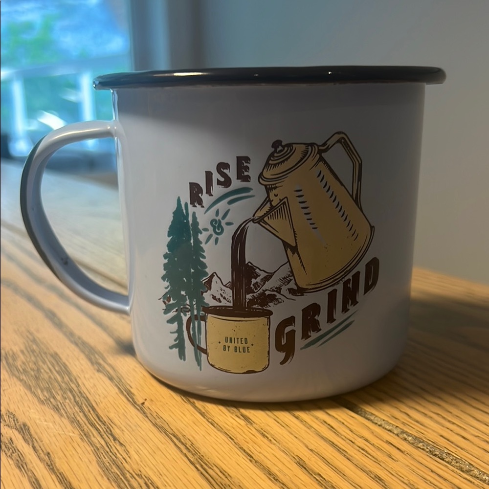 United By Blue Rise and Grind Enamel Mug